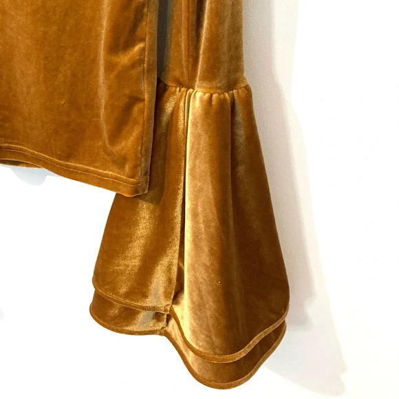 Torn by Ronny Kobo Sabrina Bell Sleeve Velvet Top M - Picture 5 of 7